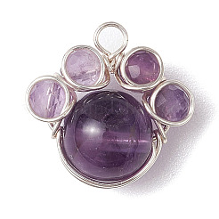 4 шт. 4 стиля подвески из граненых бусин из натуральных и синтетических смешанных драгоценных камней&nbsp;PALLOY-TA00168-02