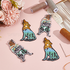 4 шт. 2 стиля аппликаций с вышитыми животными из ткани PATC-HY0001-45