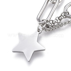 Браслеты с подвесками из нержавеющей стали 304 BJEW-K219-03P