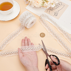 Кружевная отделка из гренадиновой сетки с пластиковой жемчужиной OCOR-BC0007-32A