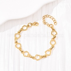 Bracelets à maillons floraux en acier inoxydable 304 pour femmes&nbsp;BJEW-F536-23G