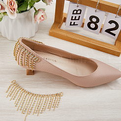 2 шт. цепочка для украшения обуви из сплава и стеклянных стразов с кисточками FIND-GF0005-26