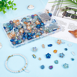 800 шт. стеклянные бусины с гальваническим покрытием на тему океана EGLA-ME0001-01