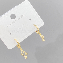 3 пара 3-х стилевых асимметричных серег из латуни с микропаве и фианитами PW-WG44715-01