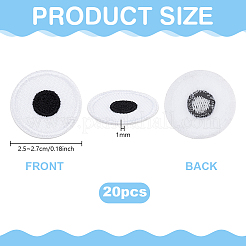 20 Stück Augen-Stickerei aus Polyester zum Aufbügeln/Aufnähen&nbsp;DIY-PH0036-61C-01
