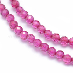 Нити бусин из красного корунда G-E411-40-2mm-1