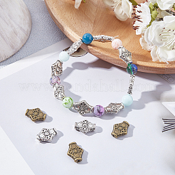 Сплавочные овальные бусины тибетского стиля &nbsp;TIBEB-FH0001-27-RS