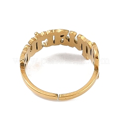 Anillo abierto de constelación de acero inoxidable 304 con revestimiento iónico (IP) para mujer&nbsp;RJEW-C097-01G-01
