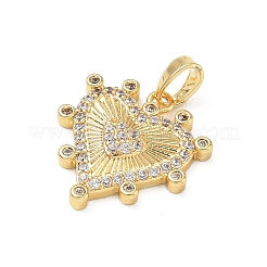 Pendentifs en laiton micro pavé de zircone cubique transparent pour la saint-valentin&nbsp;KK-F939-01B-G