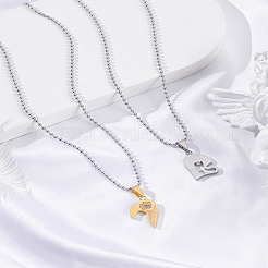 1 комплект парных цепочек-подвесок в форме сердца из нержавеющей стали для женщин и мужчин&nbsp;NJEW-LP0001-61C