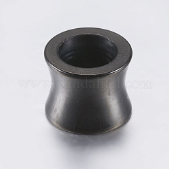 304ステンレススチールビーズ  大穴ビーズ  砂時計  ガンメタ色  10x8mm  穴：7mm&nbsp;LS-STAS-E418-14B