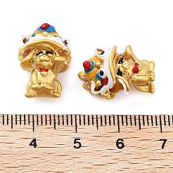 合金エナメルヨーロピアンビーズ  大穴ビーズ  ライオンダンス  ゴールドカラー  18x12x11.5mm  穴：4mm&nbsp;ENAM-M008-26G