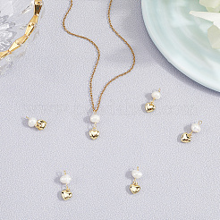 6 шт. подвеска в форме сердца из латуни и натурального жемчуга KK-BBC0019-31