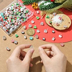 200 шт. бусины из полимерной глины ручной работы с рождественской тематикой&nbsp;CLAY-CJ0001-95