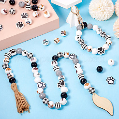 Набивные деревянные европейские бусины&nbsp;WOOD-TA0002-66