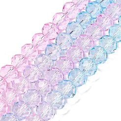 Transparent bemalte Glasperlenstränge&nbsp;X1-DGLA-A034-T8mm-A22