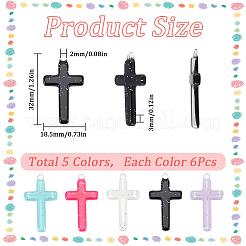 30шт 5 цвета непрозрачные акриловые подвески OACR-SC0001-35