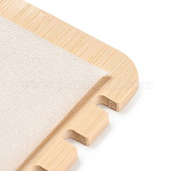 Подставка-органайзер для ожерелий L-образной формы из бамбука с одним отделением и бархатным ковриком.&nbsp;NDIS-F005-01D