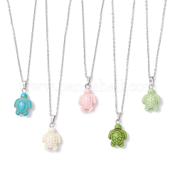 Подвеска в виде морской черепахи из окрашенной синтетической бирюзы&nbsp;NJEW-JN05396