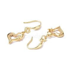 Сердце из прозрачного кубического циркония с серьгами-бабочками EJEW-B017-09G