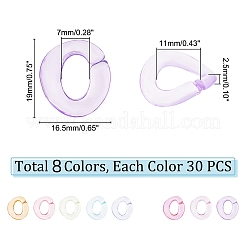 240 pièces 8 couleurs anneaux de liaison acryliques transparents&nbsp;MACR-PH0001-46