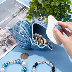 Фарфоровая банка для хранения в океанском стиле с крышкой AJEW-WH0348-180E