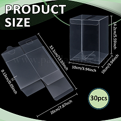 30шт прямоугольные прозрачные пластиковые коробки из ПВХ подарочная упаковка&nbsp;CON-BC0007-88