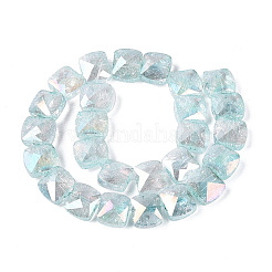 Galvanoplastie brins de perles de verre craquelées transparentes&nbsp;EGLA-Q135-02A-B02