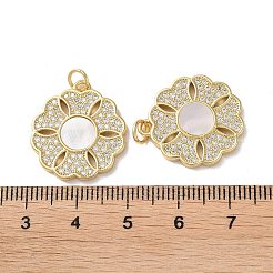 Латунные микропаве прозрачные подвески с фианитом&nbsp;KK-B083-17G-04