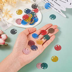 100 шт. двухцветные окрашенные спреем подвески-соединители из нержавеющей стали 430&nbsp;STAS-TA0002-54