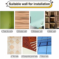 3шт лист акриловые зеркальные наклейки на стену DIY-WH0304-722B