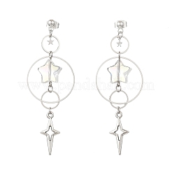 Pendientes colgantes de vidrio y latón&nbsp;EJEW-TA00822