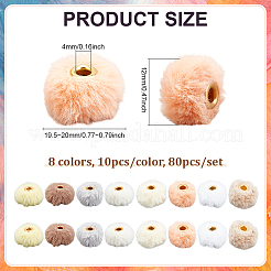 80 шт. 8 цвета имитация кроличьей шерсти европейские бусины&nbsp;FIND-PH0027-68A