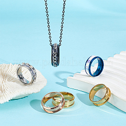 18 шт. 18 стиля 201 нержавеющая сталь рифленые кольца для пальцев&nbsp;STAS-UN0042-79