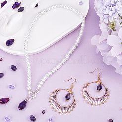 280шт 5 стиля нити стеклянных бусин GLAA-SC0002-11