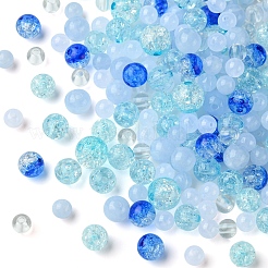 DIY 丸型アクリルビーズブレスレット作成キット  ミディアムターコイズ  6~10x0.8~10mm  穴：1.5~2mm&nbsp;DIY-FS0007-02A