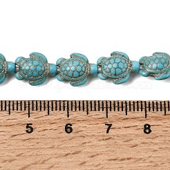 Синтетических нитей бирюзовые бусы&nbsp;G-E456-35D-8x10mm-03