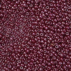 8/0 チェコ不透明ガラスシードビーズ  光沢のある  ラウンド  暗赤色  3x2mm  穴：1mm  約500 G /袋&nbsp;SEED-N004-003A-03