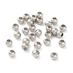 ラックメッキ真鍮スペーサービーズ  長持ちメッキ  鉛フリー＆カドミウムフリー  ラウンド  プラチナ  2.5x2mm  穴：1mm&nbsp;KKB-I709-03B-P