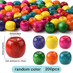 200 шт. бусины из натурального окрашенного клена&nbsp;WOOD-SP0001-64