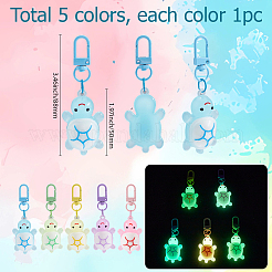 5 шт. 5-х цветный ПВХ пластик и смола подвеска в виде черепахи украшение&nbsp;HJEW-SP0001-20