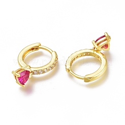 Серьги-кольца из латуни с микро-паве из фианита ZIRC-H102-14C-G