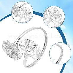 Железные кольца для салфеток из листьев гинкго&nbsp;AJEW-WH20070-110S