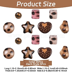 35 шт. 7 стиля непрозрачных акриловых бусин с леопардовым принтом&nbsp;FIND-YW0011-31