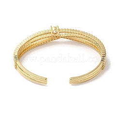 Прозрачный кубический цирконий крест-накрест браслет-манжета BJEW-R311-01G