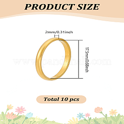 10 шт. полированное простое куполообразное кольцо для девушки женщины&nbsp;RJEW-LP0001-11