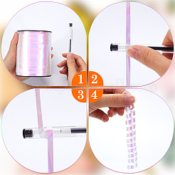 虹色のプラスチックリボン  ちょう結び用虹色リボン  花  ギフトデコレーション  カラフル  1/4インチ（5mm）  約500.00ヤード（457.2m）/ロール&nbsp;OCOR-WH20017-05