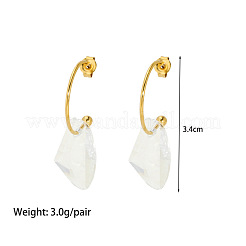 Серьги-гвоздики из нержавеющей стали 304 с нерегулярными прозрачными кристаллами кубического циркония DJ4094-1