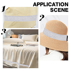 Жаккардовая цветочная лента из полиэстера длиной 7.5 ярд. OCOR-WH0088-84F