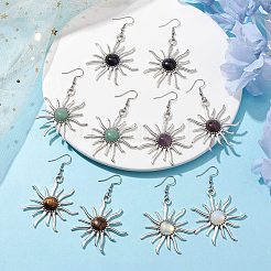 Драгоценный камень болтающийся серьги EJEW-JE05765